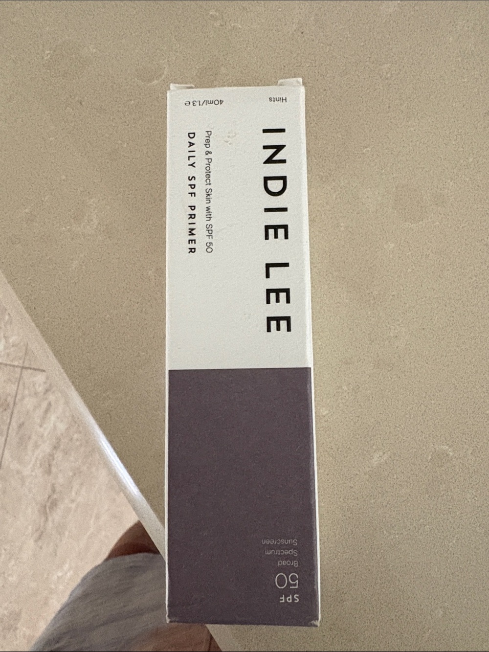 Indie Lee Daily SPF Primer - White & Deep Mauve Packaging